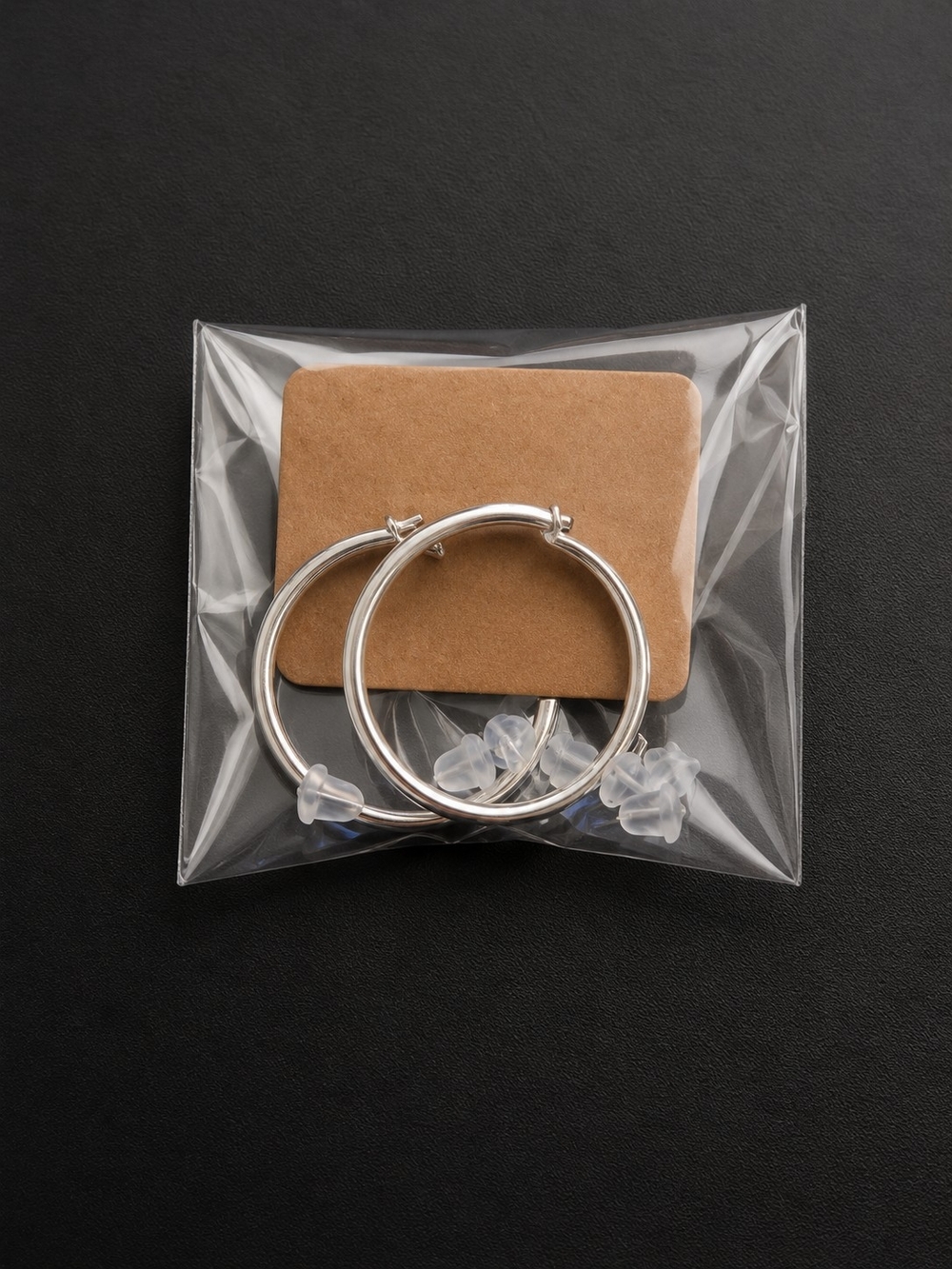 Classic Silver Hoop Earrings - Minimal Women Jewelry - Picture 6 of 6